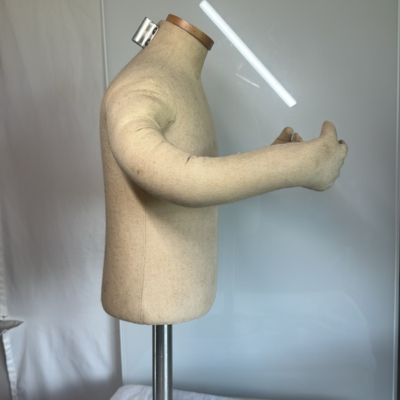 Vintage Department Store baby half form cloth mannequin. Adjustable with stand. - Picture 4 of 5